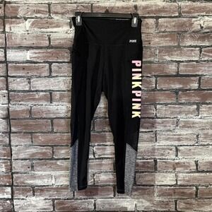 Victoria's Secret PINK Leggings Women's Small Black Ultimate Pocket Athletic